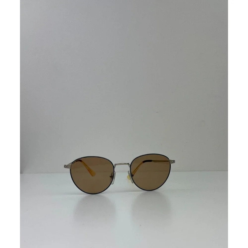 PERSOL Unisex PO2445S PO/2445/S 1084/53 Gold/Blue Fashion Round Sunglasses Mens